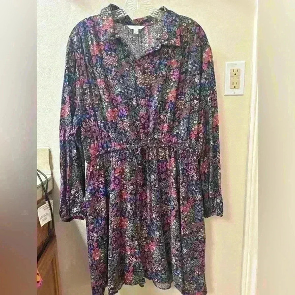 Time and Tru shirt dress NWT in floral print. Size Large. 🌸 - Picture 5 of 5